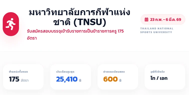 ประกาศรับสมัครข้าราชการครู 175 อัตรา