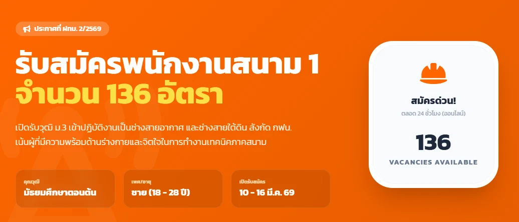 การไฟฟ้านครหลวง (กฟน.) เปิดรับสมัครสอบบรรจุเป็นพนักงาน